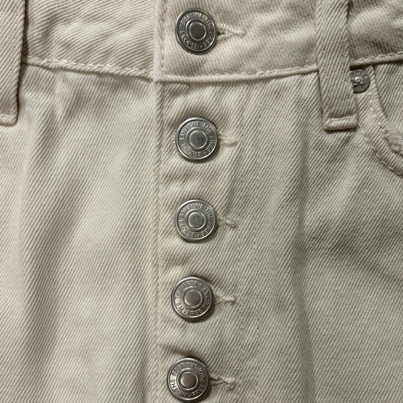 NWT Free People Distressed A-Line Denim Button Up Skirt Woman’s Sz 27 - Picture 7 of 9